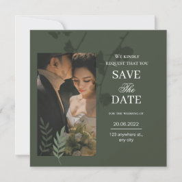 Elegante convite de casamento verde oliva personal