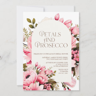 Elegante Convite de Chá de Noiva Pétalas Florais R