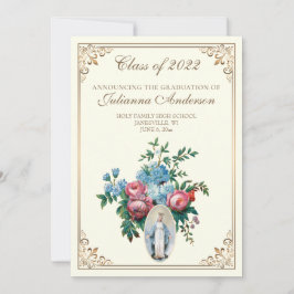 Elegante Convite de Formatura Religiosa Católica C
