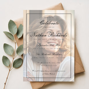 Elegante Convite de Funeral de Celebração de Vida