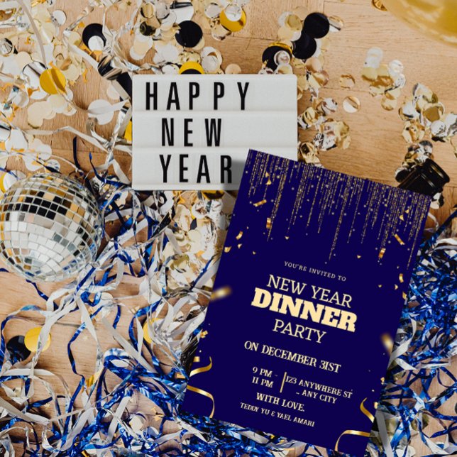 Elegante Convite de Jantar de Ano Novo ("Your Elegant New Year's Eve Invitation")