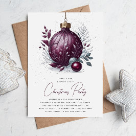 Elegante Convite de Natal em Estilo Botânico