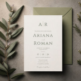 Elegante Convite de Noite Verde Sage Minimalista A