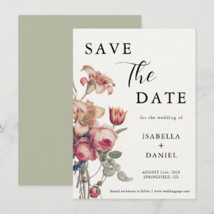 Elegante Convite de Noivado com Letra Floral