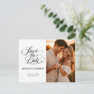 Elegante Convite de Noivado Save the Date Caligraf