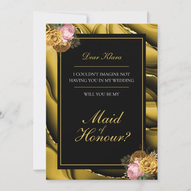 Elegante Convite de Proposta de Casamento para Dam (Frente)