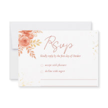 Elegante Convite de Resposta de Casamento Floral R