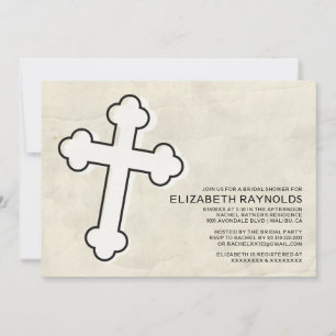 Elegante Convites de chá de panela da Cruz de Fer