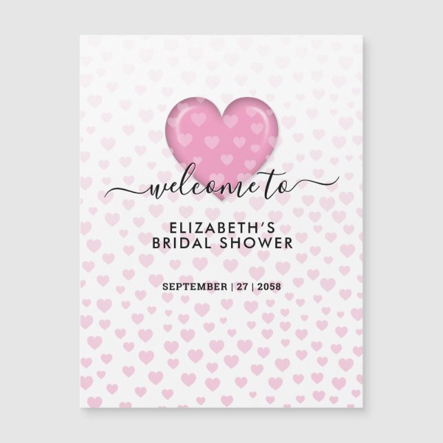 Elegante Coração Rosa e Desenho de Pontos (Frente)