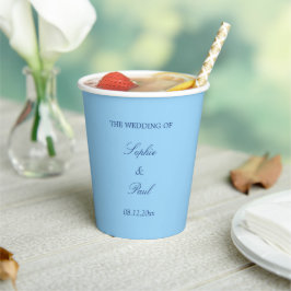 Elegante Cornflower Blue Weding Paper Cups