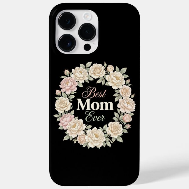 Elegante Coroa de Flores Melhor Mãe do Mundo (Verso)