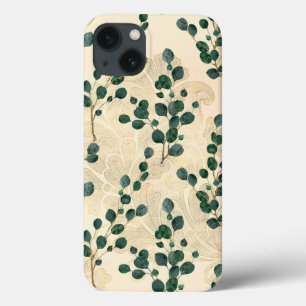 Elegante Creme Dourado Eucalyptus Greenery