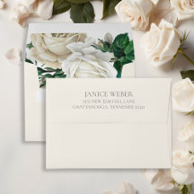 Elegante Creme Marfim Floral Vintage Casamento 5x7