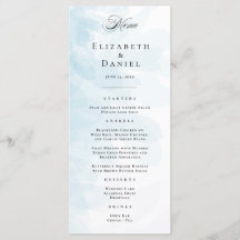 Elegante Cyan Blue Watercolor Menu