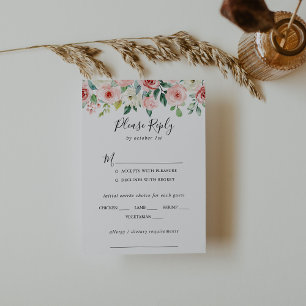 Elegante Dacil Floral Wedding Menu Choice RSVP