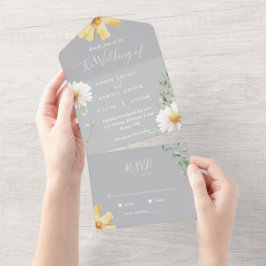 Elegante Daisy | Cinzas Todos Num Convite De Casam