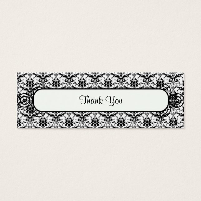 Elegante Damask Obrigado Marca Favorável (Frente)