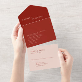 Elegante de Casamento Boho Terracotta Minimalista