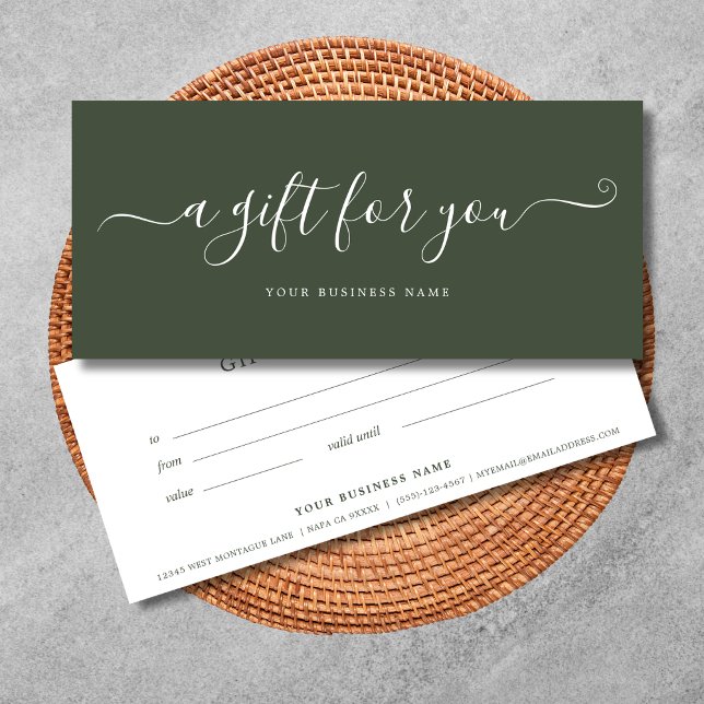Elegante de Certificado de Oferta de Negócios em V (Green Business Gift Certificates)