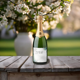 Elegante De Cores De Água Deixa Rótulo De Vinho Es