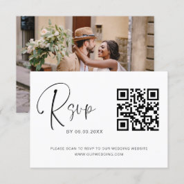 Elegante de Foto do Site de Casamento RSVP de Códi