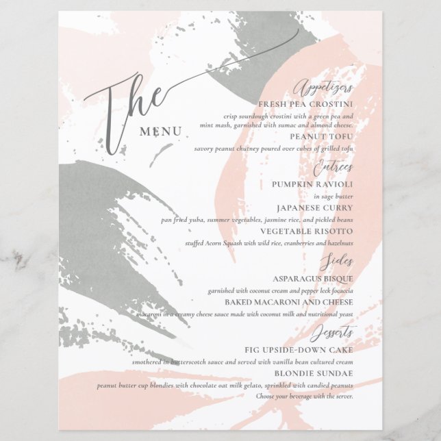 Elegante de Menu Formal de Casamento (Frente)