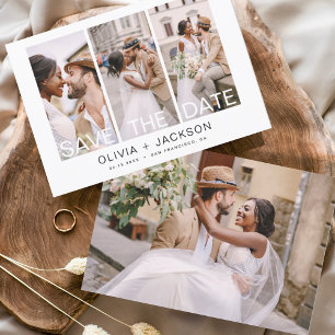 Elegante de Orçamento Salve a Data 4 Branco de Fot