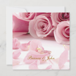 Elegante de Rosas Rosa de Convite para Casamento