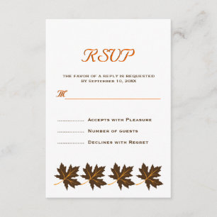 Elegante deixa casamento outono marrom RSVP