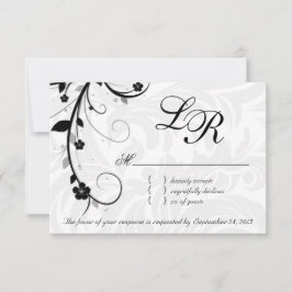 Elegante deixa RSVP Resposta de Casamento preto br