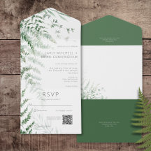 Elegante Delicar Greenery Ferns Código QR