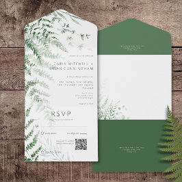 Elegante Delicar Greenery Ferns Código QR