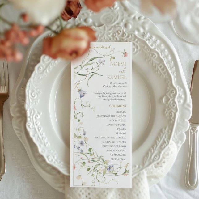 Elegante Delicate Watercolor Wildflower Program (Criador carregado)