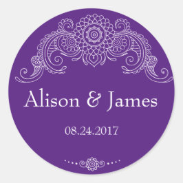 Elegante, design, autocolantes redondos, roxo