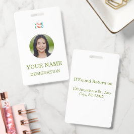 Elegante Design de Crachá Personalizado com Foto e