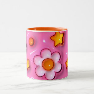 Elegante Design de Flor em 3D, Xícara de Café com 