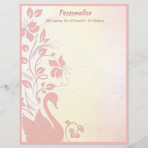 Elegante Design Floral de Cisne Rosa Personalizado