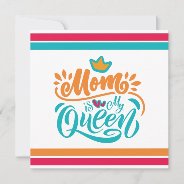 Elegante Design Typografia Mãe É Minha Rainha (Frente)