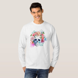 Elegante Dia de los Muertos Camisa Floral