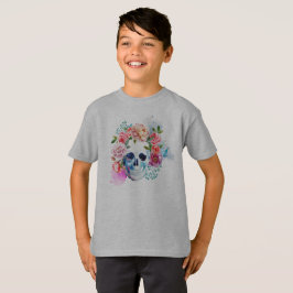 Elegante Dia de los Muertos Camisa Floral