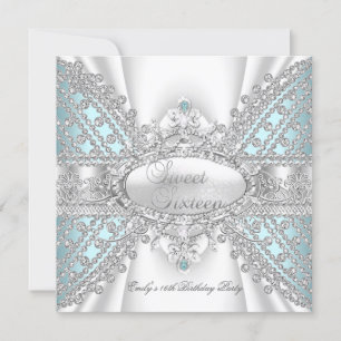 Elegante Diamond Teal Sweet 16 Dezesseis Convite