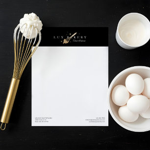 Elegante Dourada Panorâmica de Whisk Letterhead
