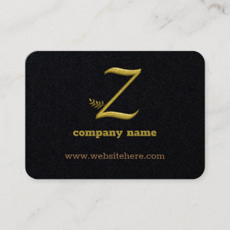Elegante, Dourado, Cartão de visita de logotipo Z
