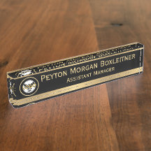 Elegante Dourado com preto e logotipo