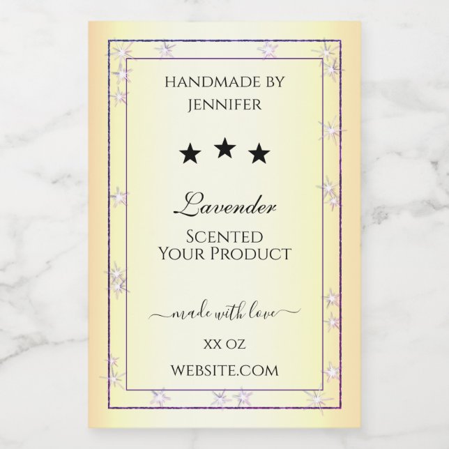 Elegante Dourado com Rótulos de Produto com Largur (Rótulo Único)