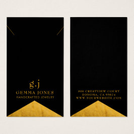 Elegante Dourado de Colar de Borda de Folha PretaO