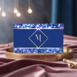 Elegante, Dourado e Azul - Cartão de visita modern