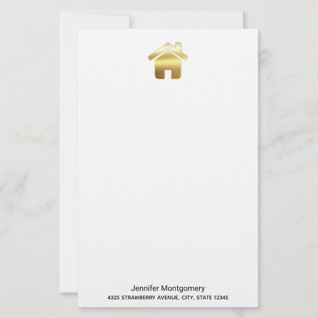 Elegante Dourado House Símbolo Real Estate Design (Frente)