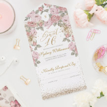Elegante Dourado Literatura Rosa Pia-Rosa Doce 16 