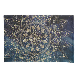 Elegante Dourado Mandala Blue Galaxy Design